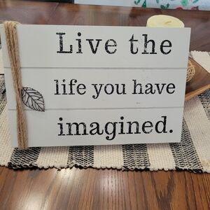Inspirational White Wooden Plaque 12 By 8